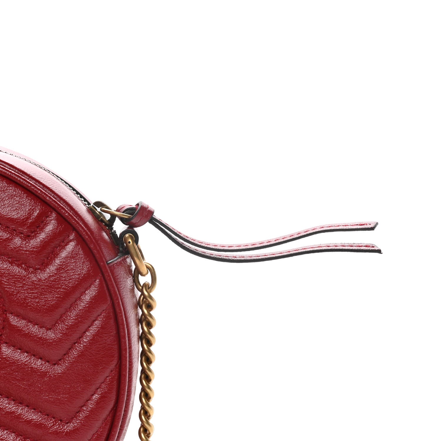 Gucci Glazed Calfskin Matelasse Heart Mini GG Marmont Round Shoulder Bag Romantic Cerise 12 of 13
