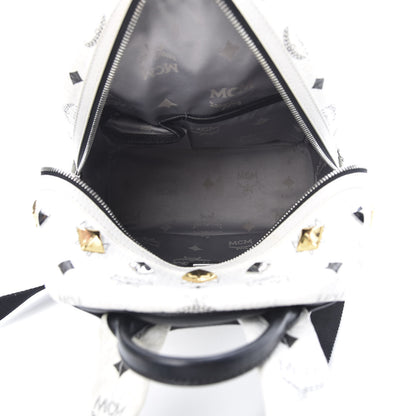 MCM Visetos Studded Small Stark M Backpack White 4 of 16