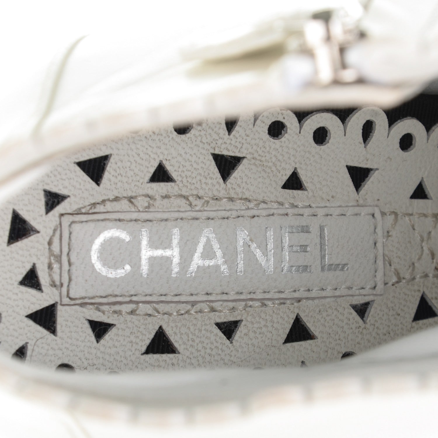 Chanel Calfskin Lace Quilted Ankle Boots 36.5 White 7 of 8