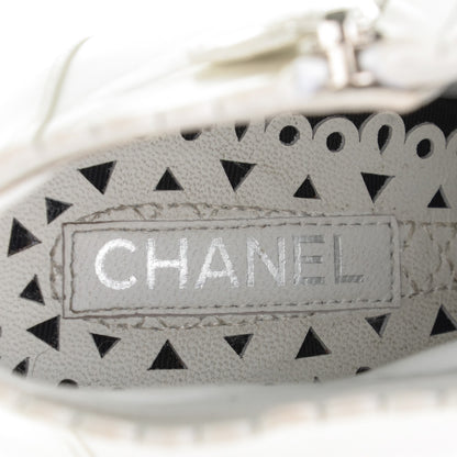 Chanel Calfskin Lace Quilted Ankle Boots 36.5 White 7 of 8