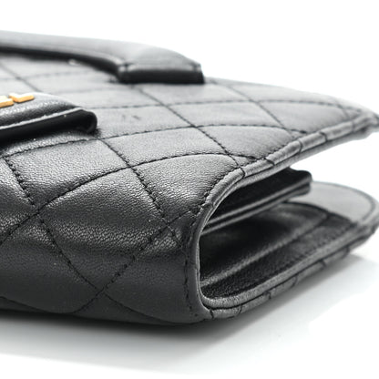 Chanel Lambskin Quilted Coco Midnight Clutch Black 10 of 11