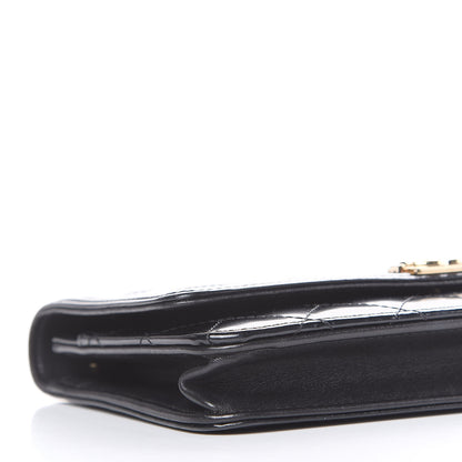 Chanel Glazed Calfskin Quilted Boy Wallet On Chain WOC Black 6 of 19