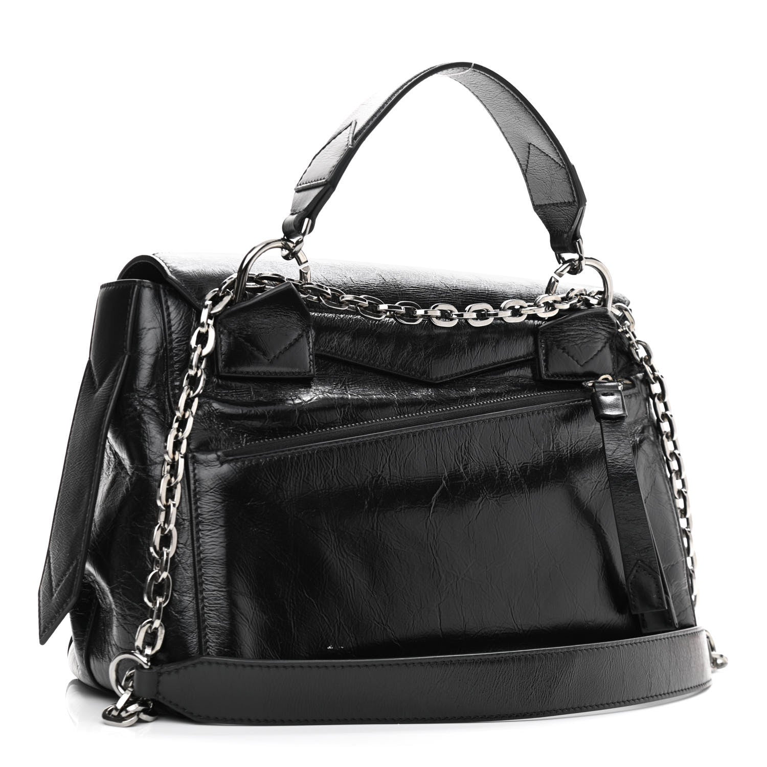 Givenchy Creased Patent Calfskin Medium ID Flap Black 3 of 9