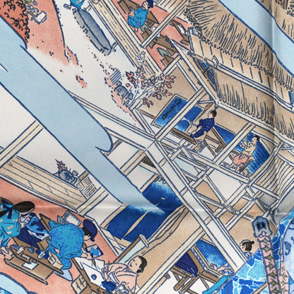 Hermes Silk Les Artisans D'Hermes Scarf 90 Bleu Lagon Ciel 3 of 4