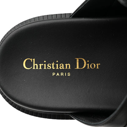 Christian Dior Lambskin Dioract 10mm Slide Sandals 40.5 Black 7 of 9
