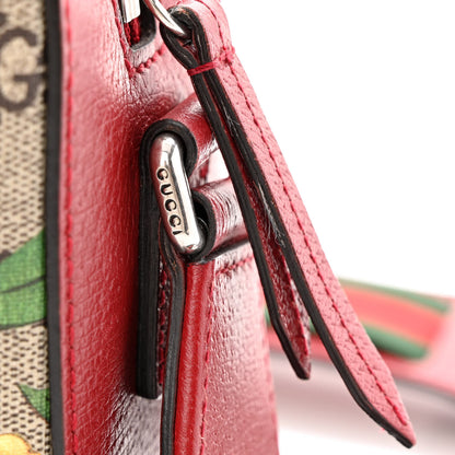Gucci GG Supreme Monogram Tian Web Camera Bag Beige Multicolor Red 12 of 14