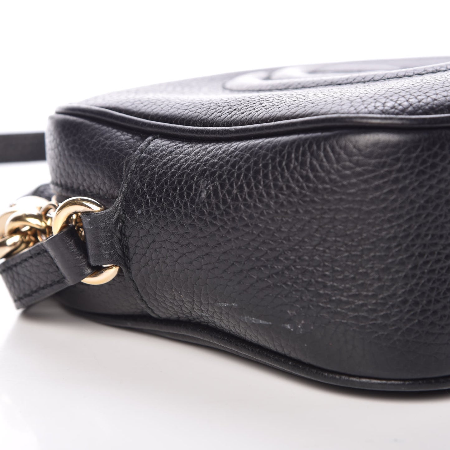 Pebbled Calfskin Small Soho Disco Bag Black