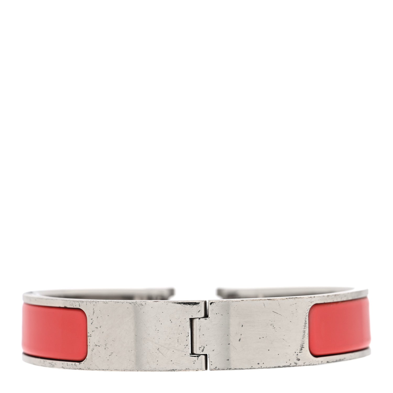 Hermes Enamel Narrow Clic Clac H Bracelet PM Rouge Corail 3 of 4