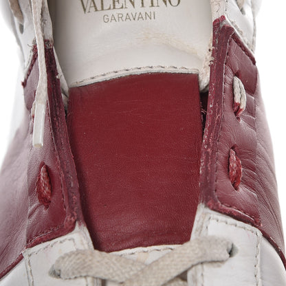 Valentino Garavani Calfskin Womens Rockstud Open High Top Sneakers 40 White Red 12 of 16