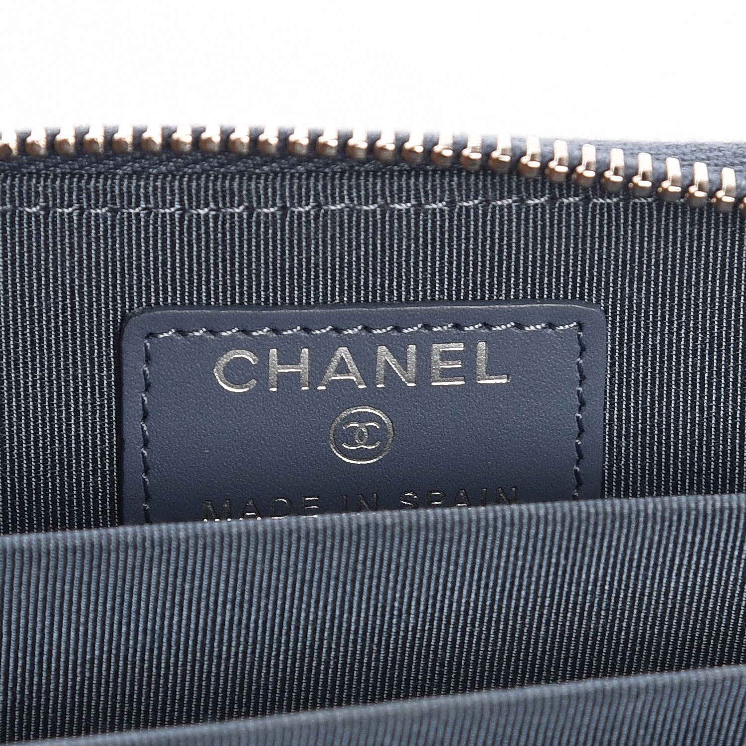 Chanel Caviar Quilted Zip Coin Purse Blue 6 of 8