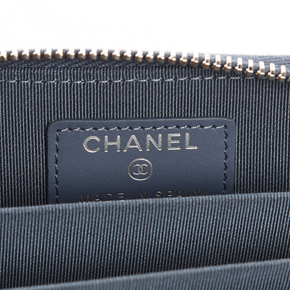 Chanel Caviar Quilted Zip Coin Purse Blue 6 of 8