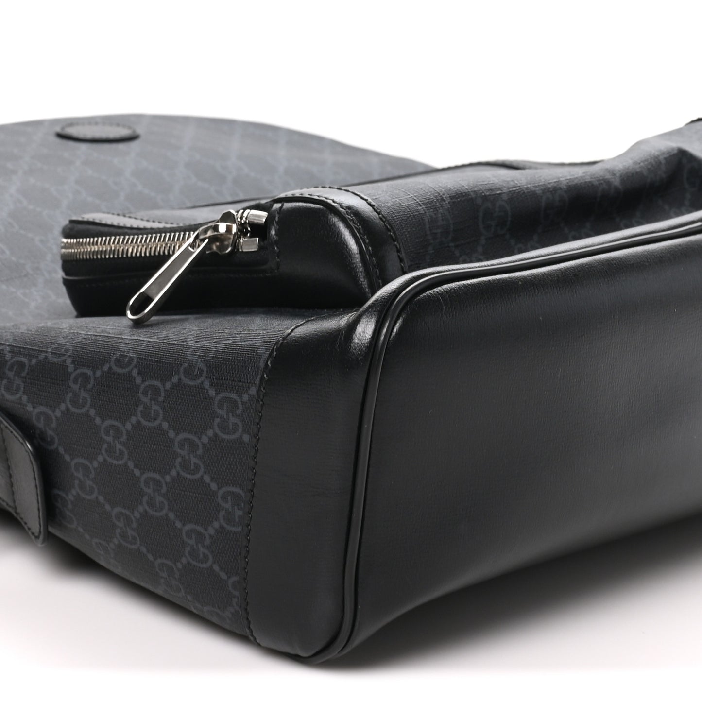 GG Supreme Monogram Textured Calfskin Retro Interlocking G Backpack Black