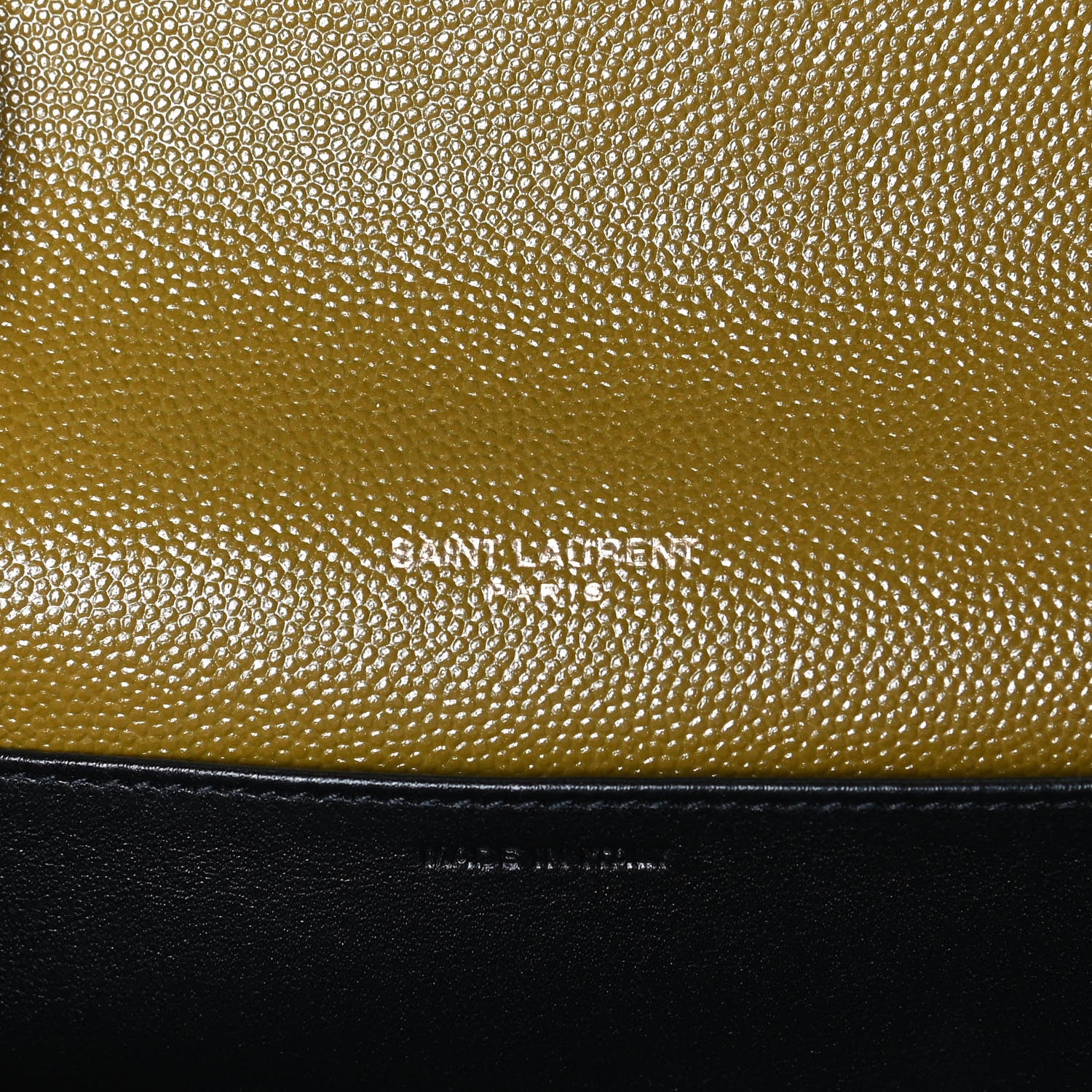Saint Laurent Grain De Poudre Monogram Uptown Chain Wallet Olive 6 of 11
