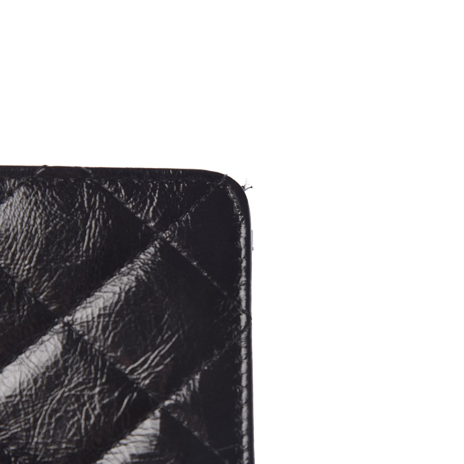 Chanel Patent Crumpled Calfskin Quilted Yen Reissue Wallet So Black 9 of 9