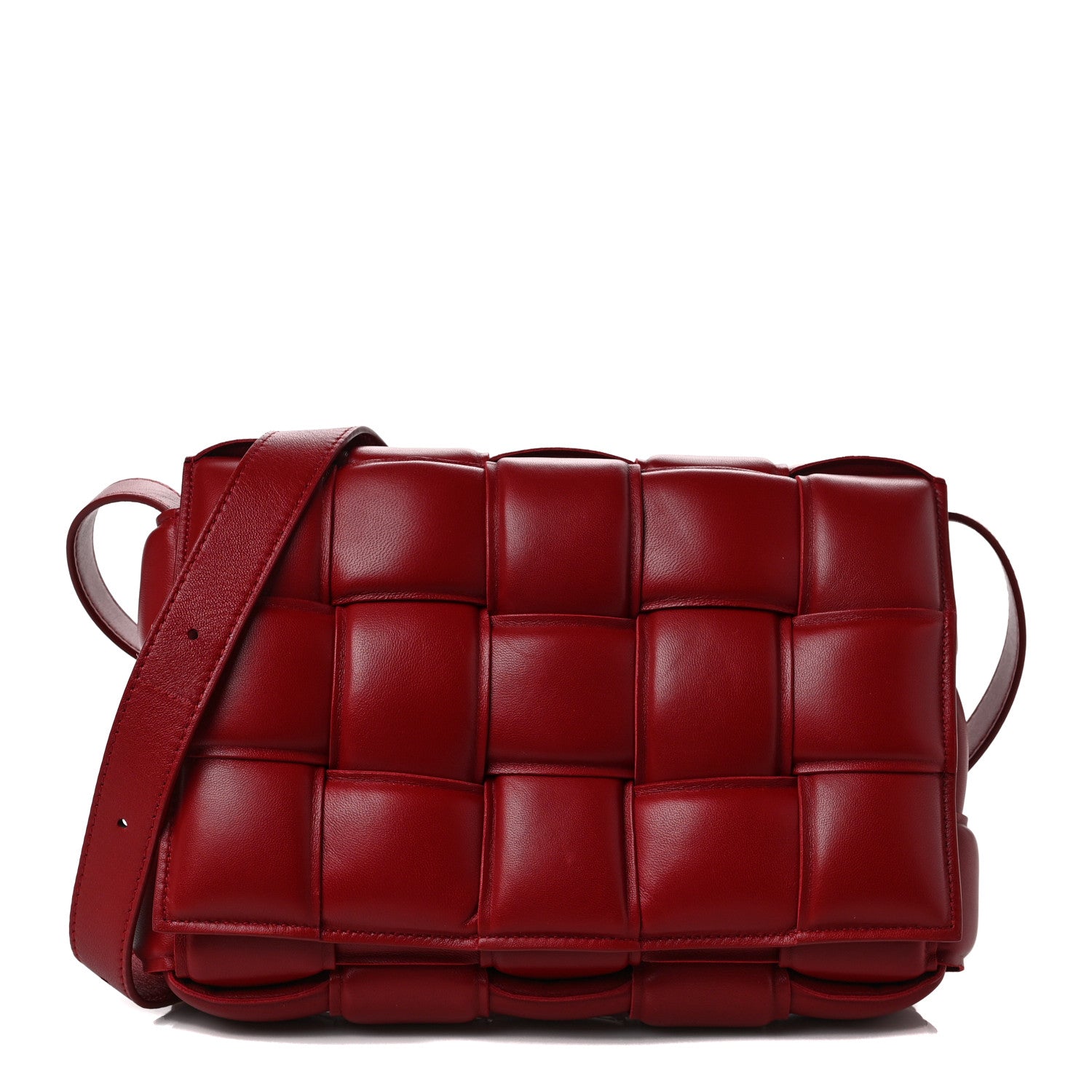 Bottega Veneta Nappa Maxi Intreccio Padded Cassette Crossbody Bag Dark Red 1 of 7
