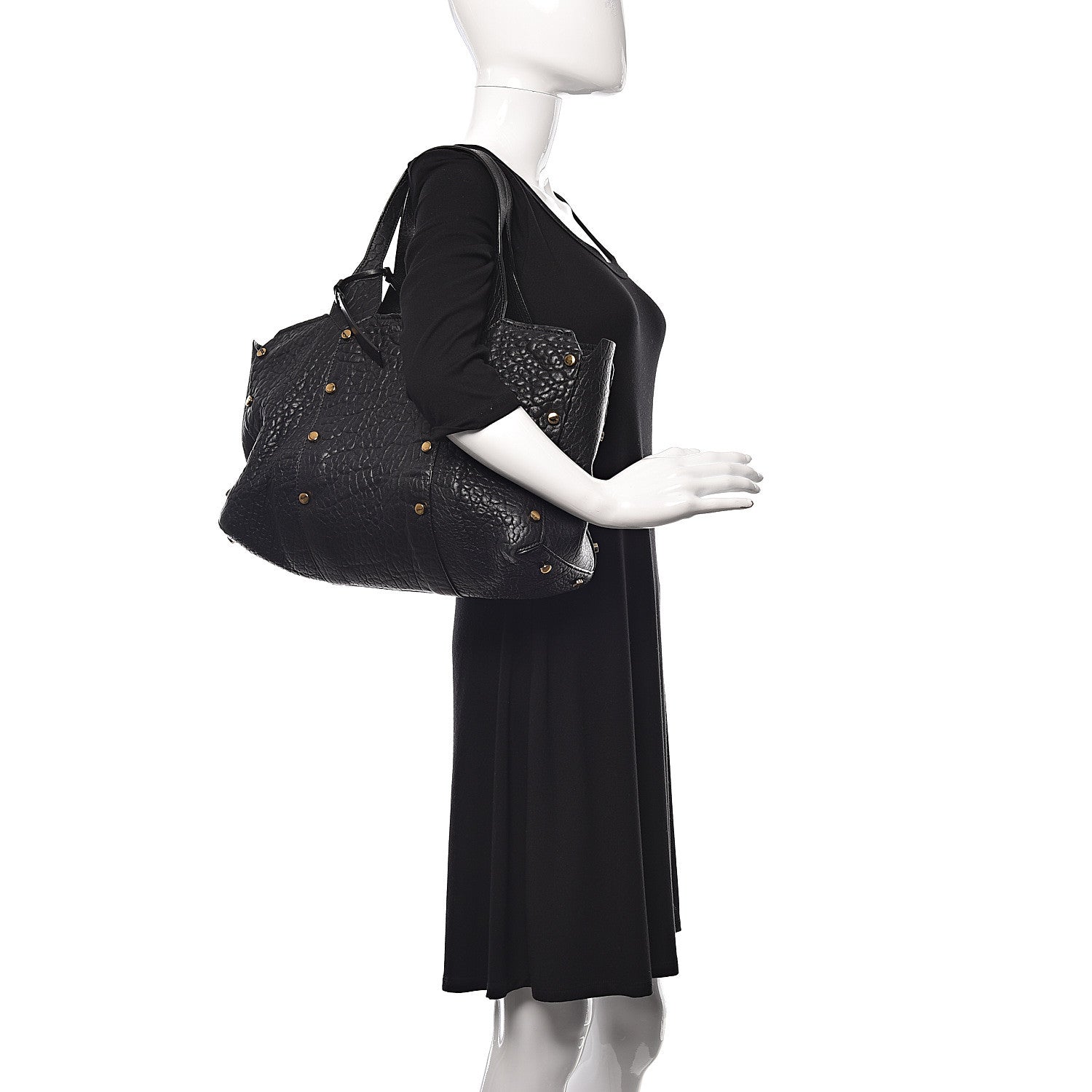Jimmy Choo Grained Calfskin Studded Lockett Shopper Tote Black 2 of 13