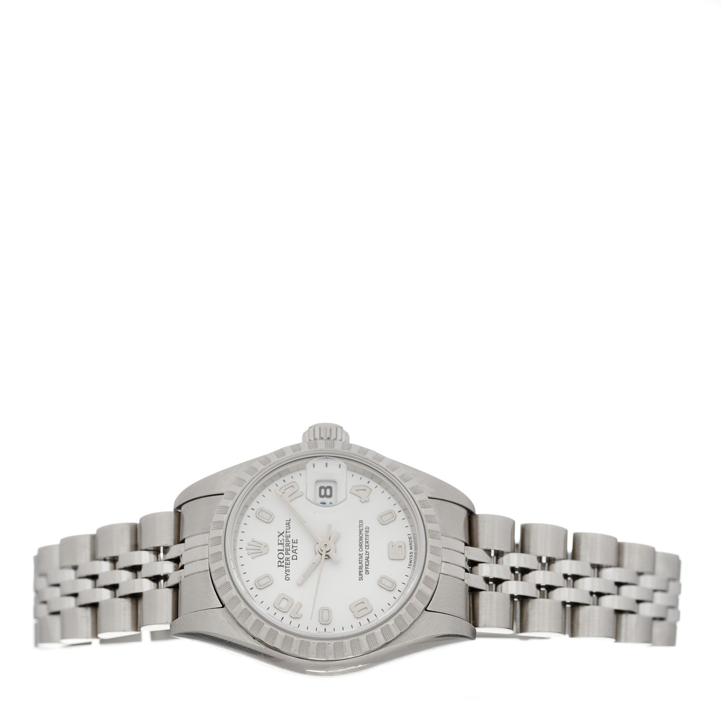 Stainless Steel 26mm Oyster Perpetual Date Watch White 79240