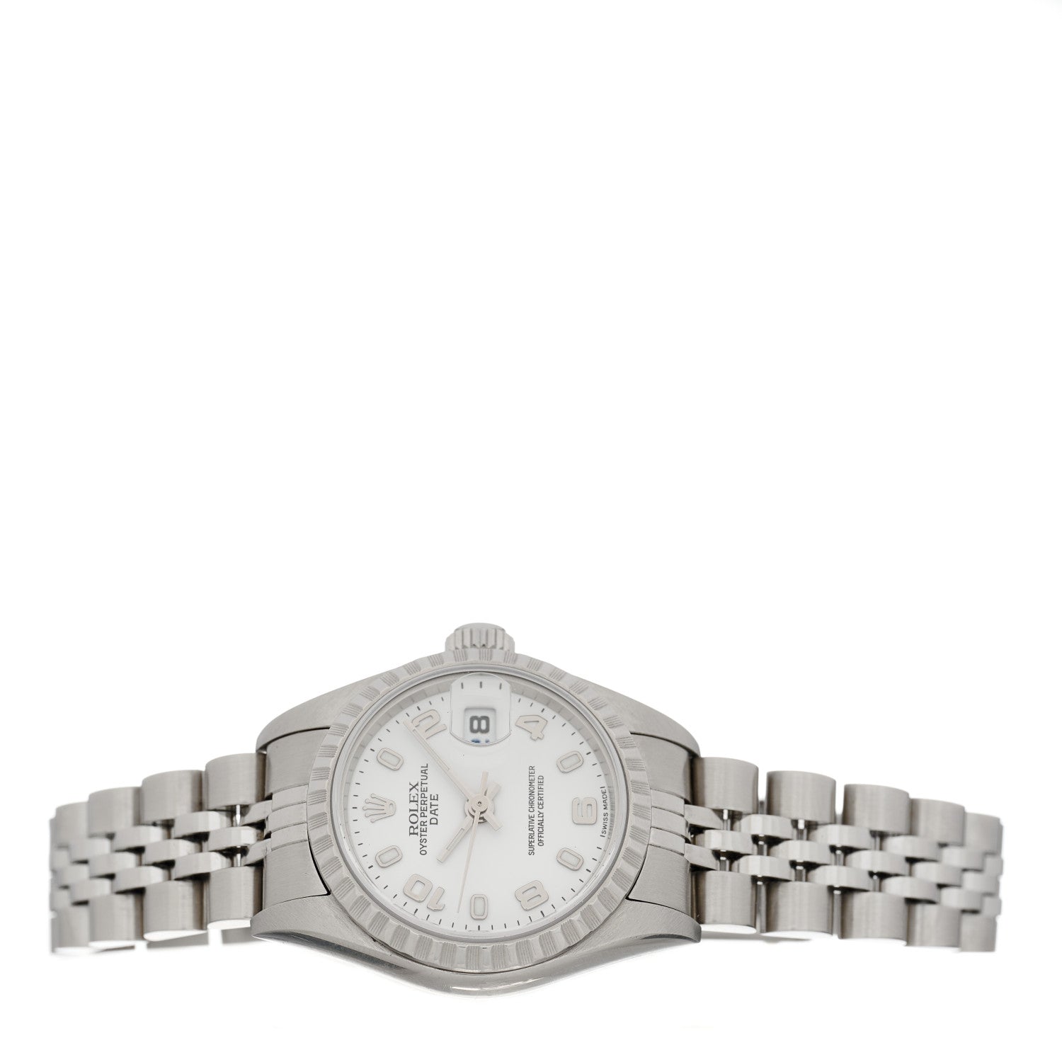 Rolex Stainless Steel 26mm Oyster Perpetual Date Watch White 79240 2 of 4