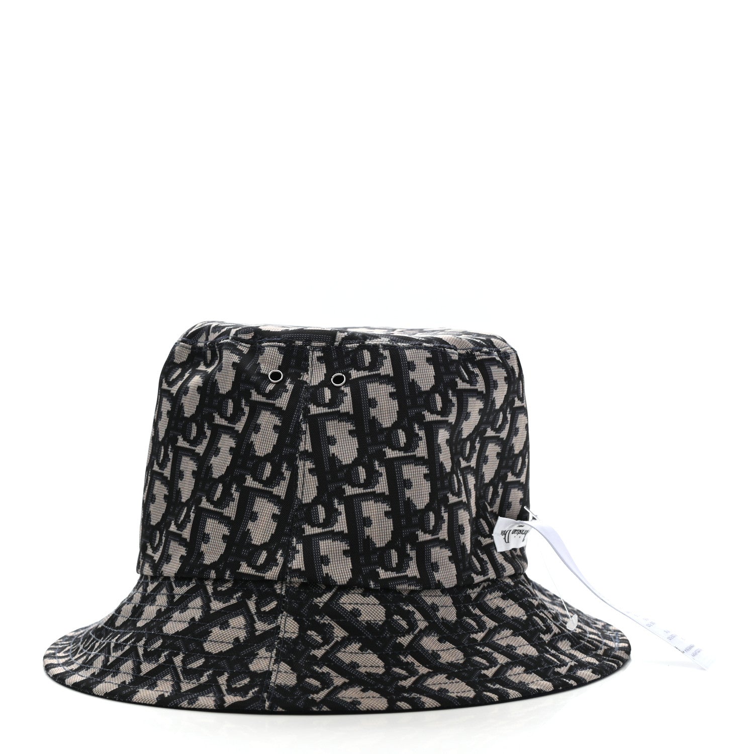 Christian Dior Polyester Cotton Oblique Teddy-D Brim Bucket Hat 57 Black 3 of 11