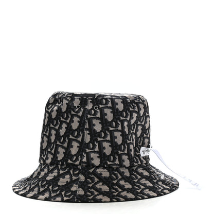 Christian Dior Polyester Cotton Oblique Teddy-D Brim Bucket Hat 57 Black 3 of 11