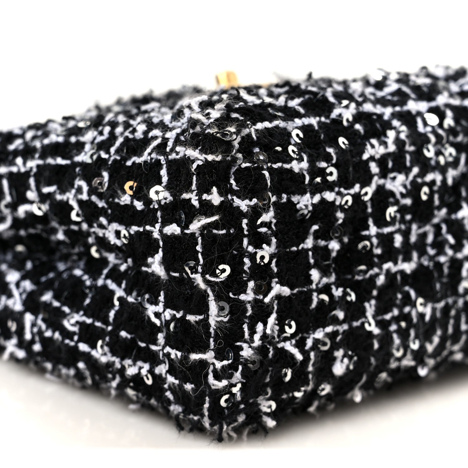 Chanel Tweed Quilted Nano Kelly Shopper Black White 9 of 10