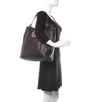 Gucci Calfskin Large Britt Shoulder Bag Dark Brown 2 of 10