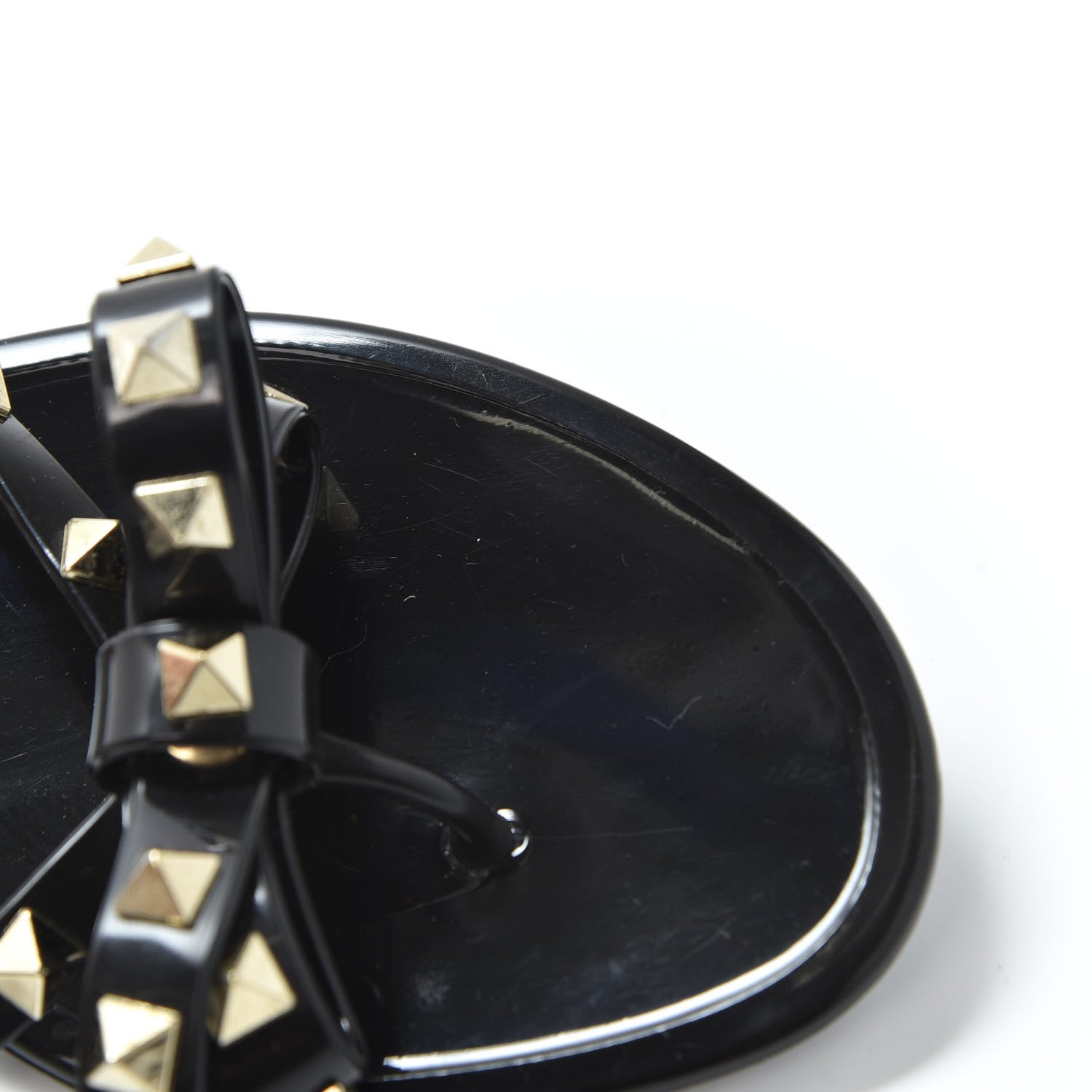 Valentino Garavani PVC Jelly Rockstud Bow Thong Sandals 37 Black 8 of 13