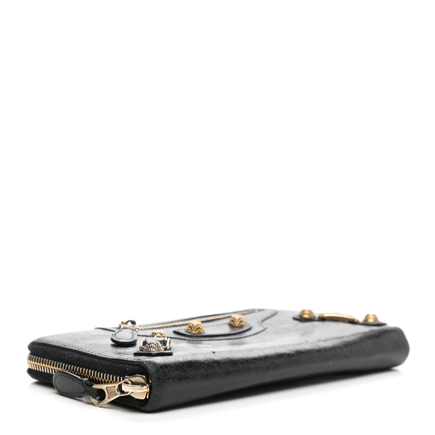 Balenciaga Agneau Giant 12 Rose Gold Hardware Continental Zip Around Wallet Black 4 of 14