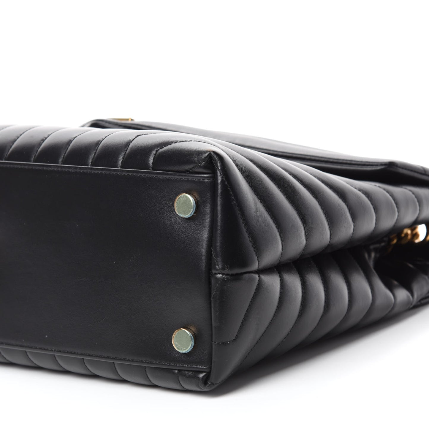 Calfskin Y Quilted Monogram Large Loulou Chain Satchel Black