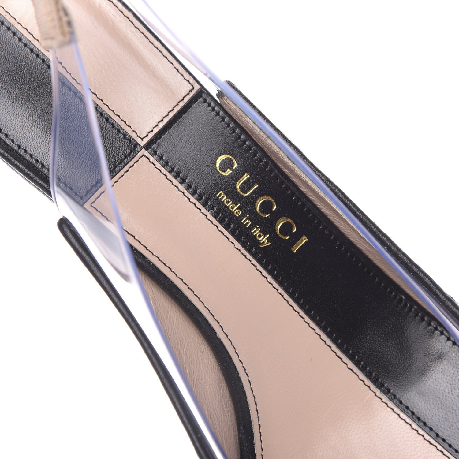 Gucci Tweed PVC Bamboo Strawberry Eleonor Low Heel Slingback Pumps 36 Marine Red 7 of 10