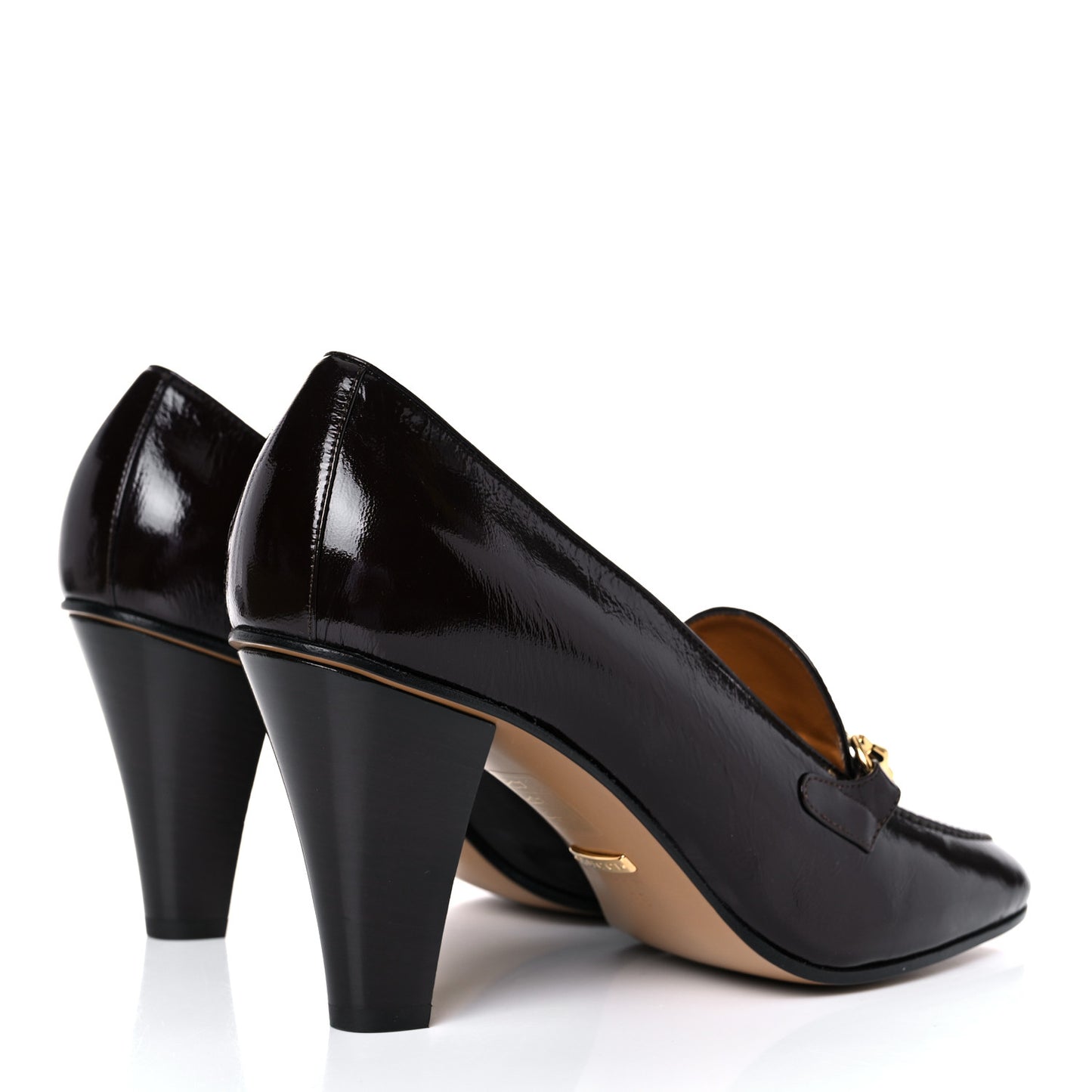 Kid Soft Lux Horsebit Mid Heel Loafer Pumps 39 Brown