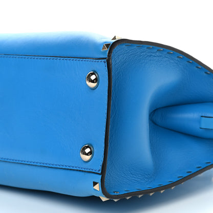 Valentino Garavani Vitello Rockstud Dome Shopper Blue Fluo 8 of 8
