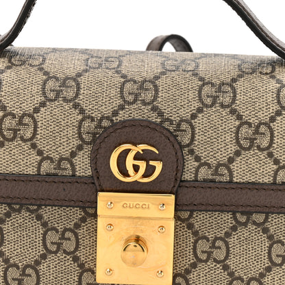 Gucci GG Supreme Monogram Calfskin Mini Ophidia Top Handle Bag Beige Ebony New Acero 8 of 15