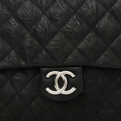 Chanel Washed Lambskin Quilted Maxi Chain Around Flap Black 8 of 10