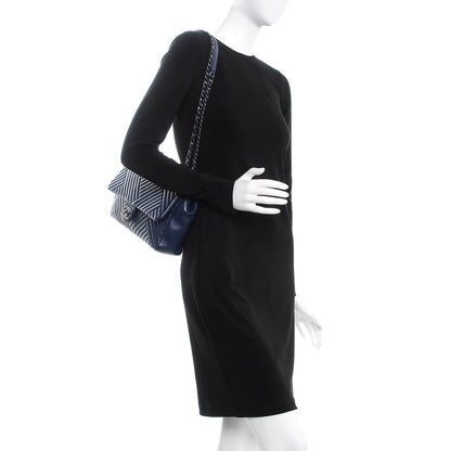 Chanel Lambskin Large CC Crossing Flap Navy 2 of 8