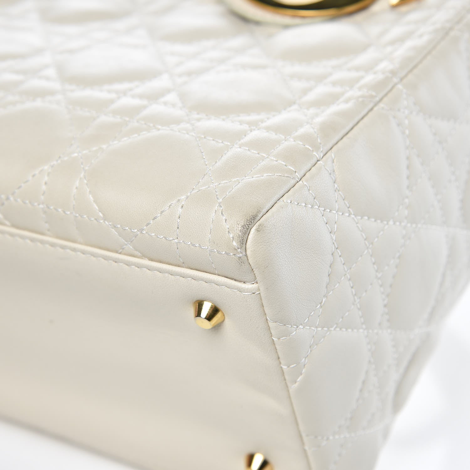 Christian Dior Lambskin Cannage Medium Lady Dior White 11 of 15