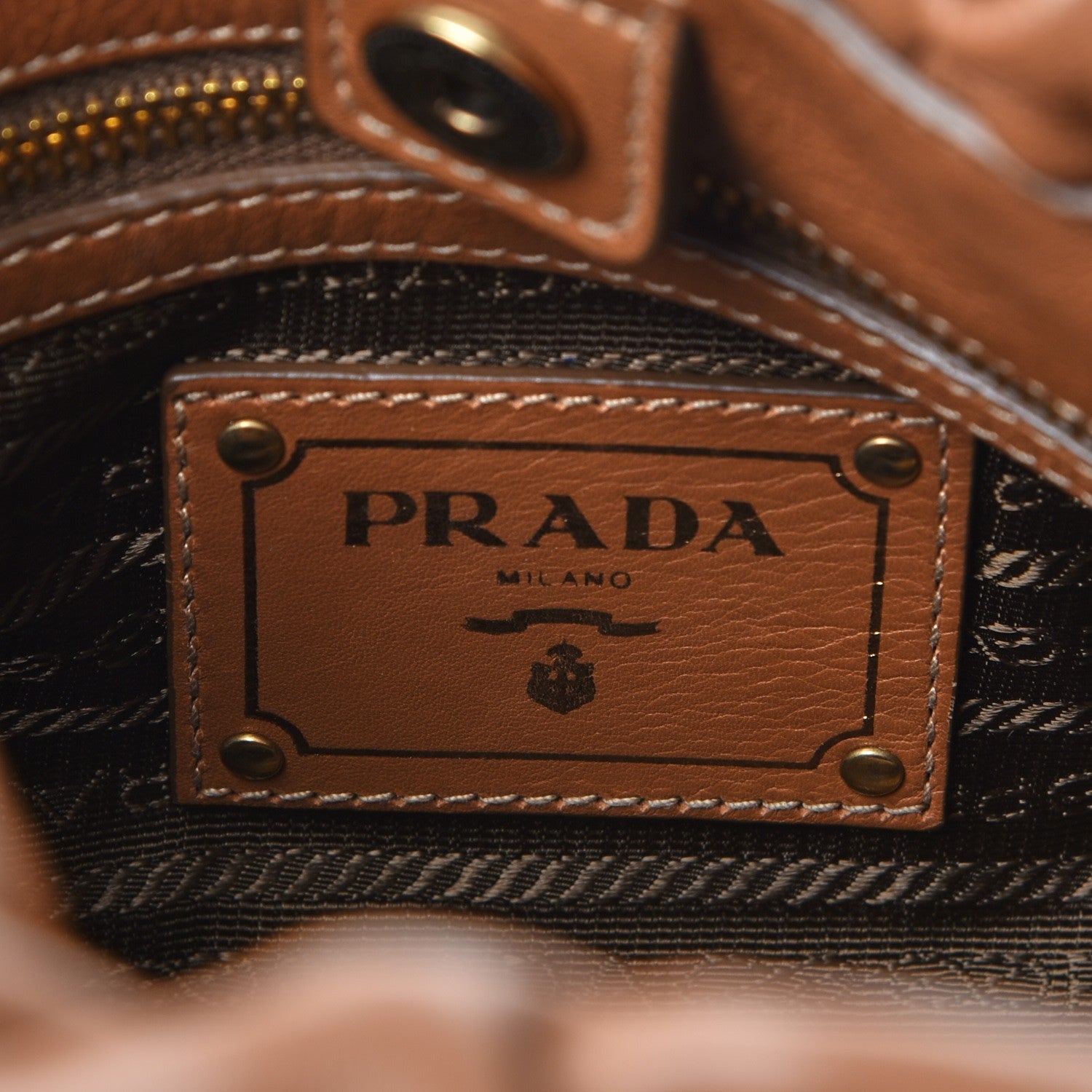 Prada Soft Calf Tote Caramel 7 of 9