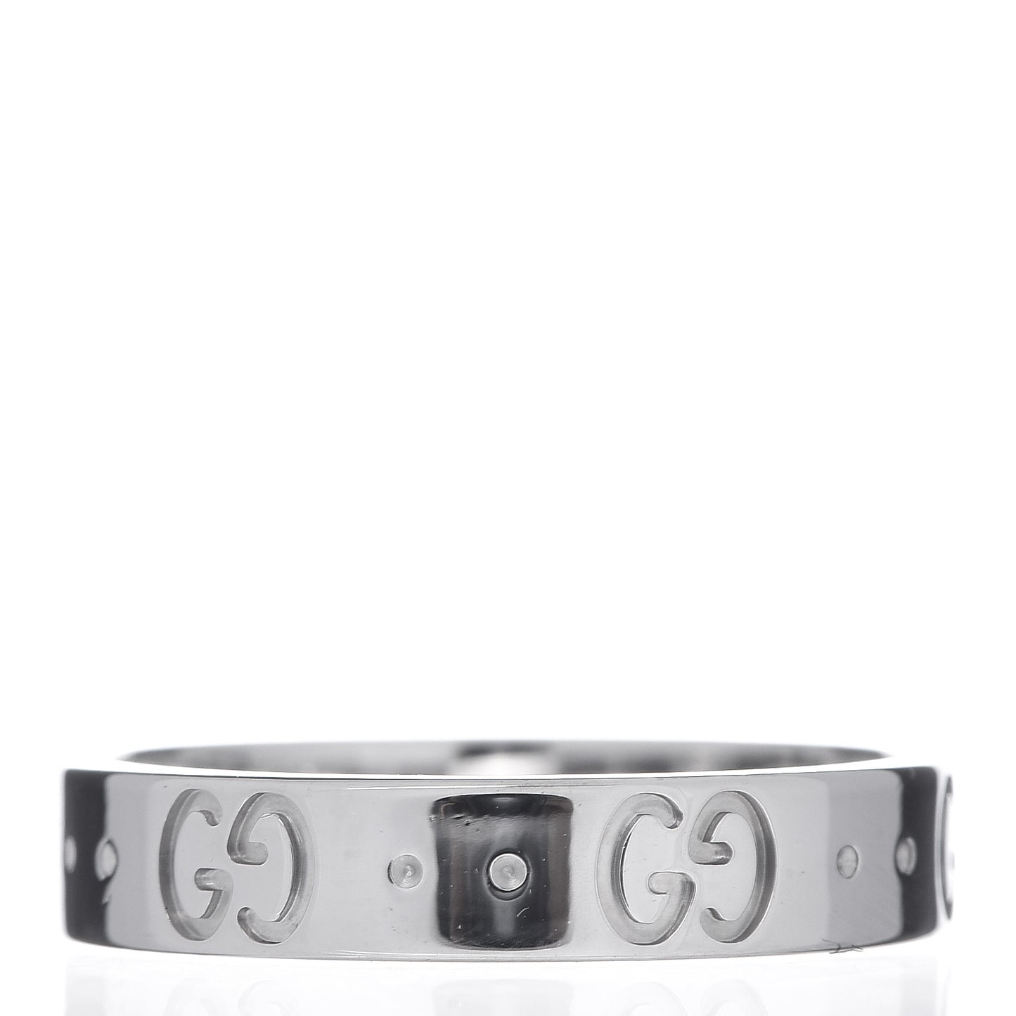 18K White Gold 4mm Icon Thin Band Ring 54 6.75