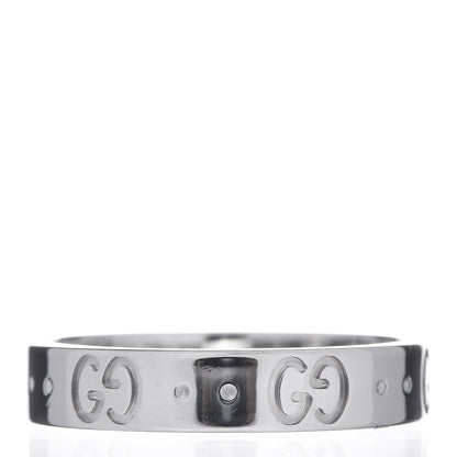 Gucci 18K White Gold 4mm Icon Thin Band Ring 54 6.75 3 of 4