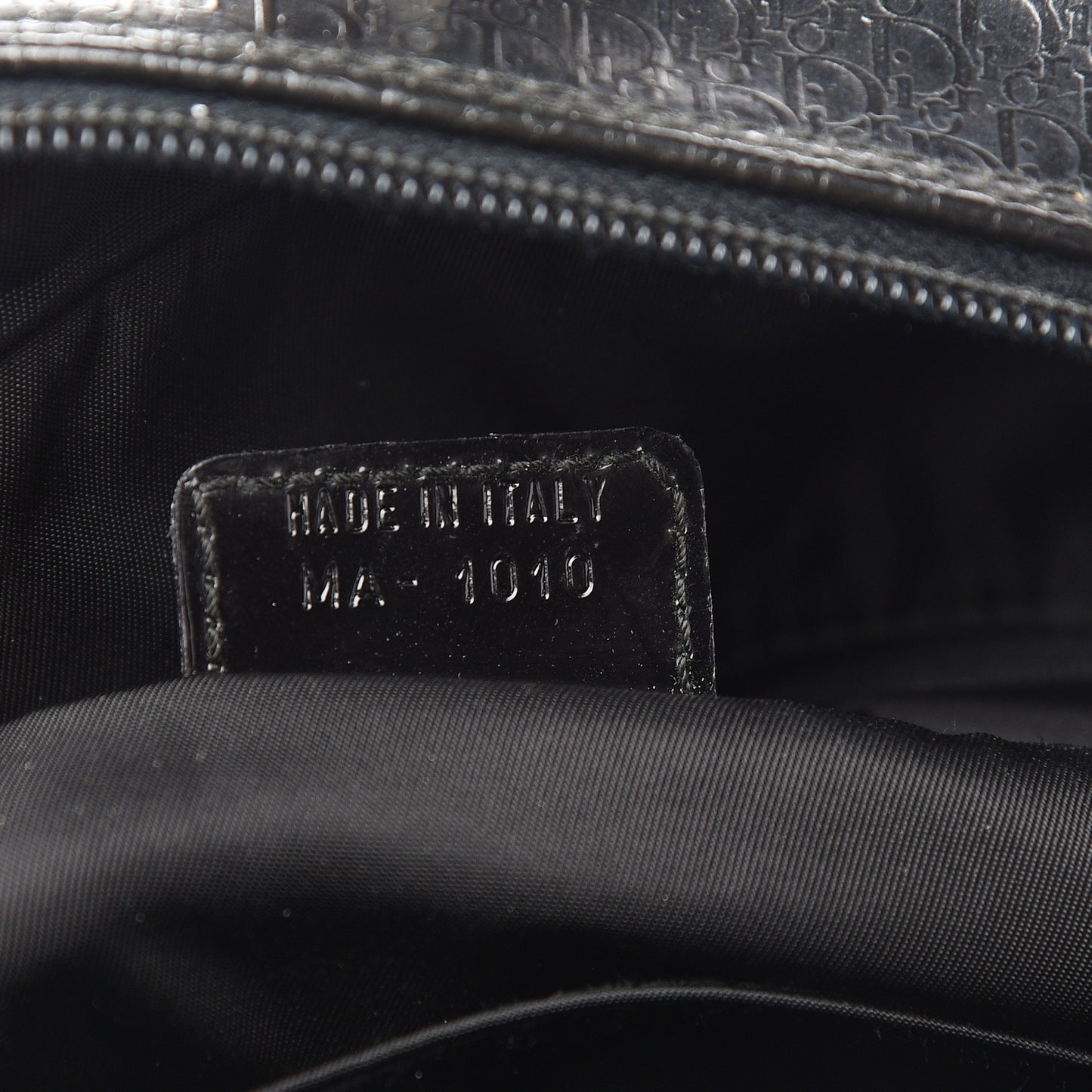 Patent Calfskin Embossed Saddle Bowler Black