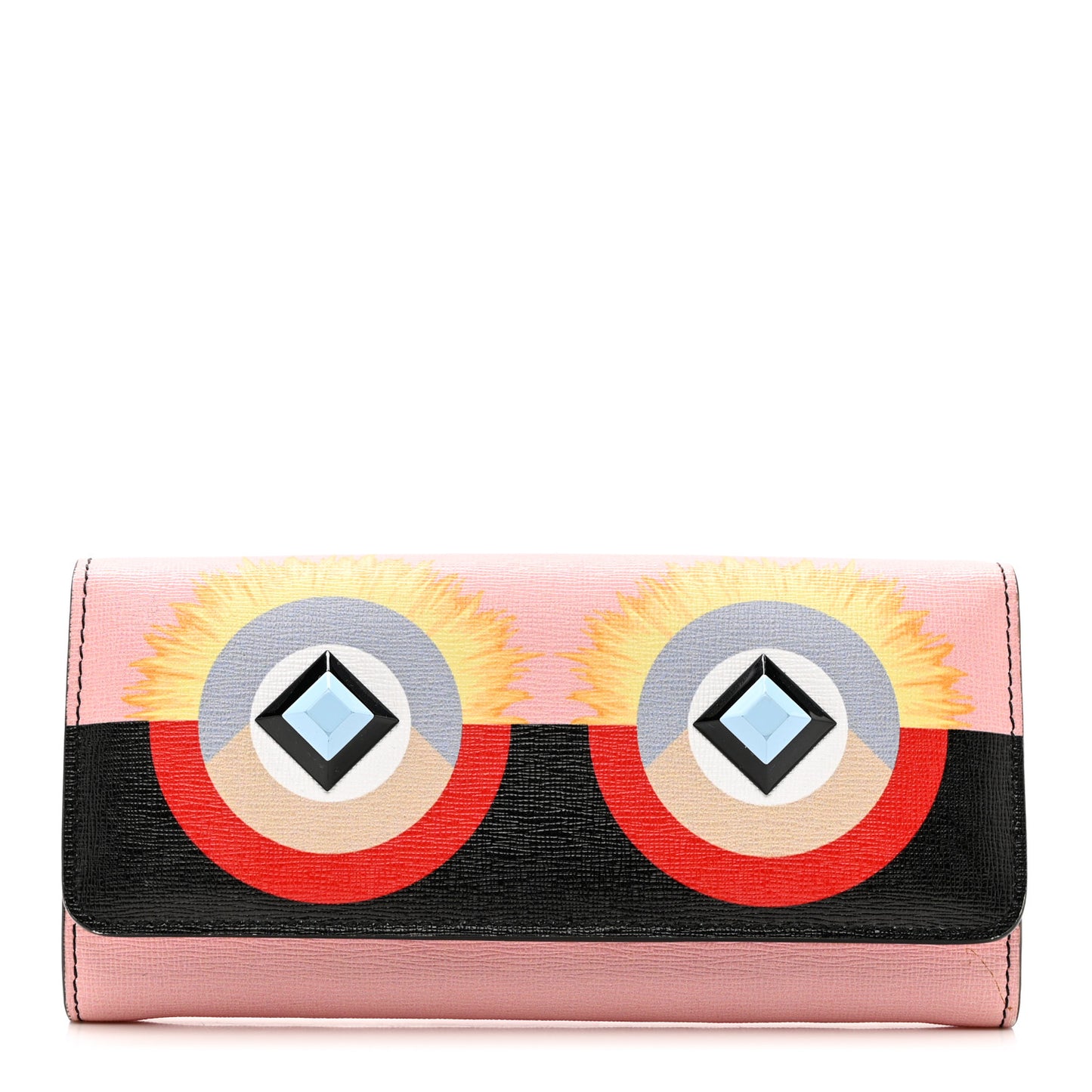 Vitello Elite Century Hypnoteyes Studded Continental Wallet Bubblegum Multicolor