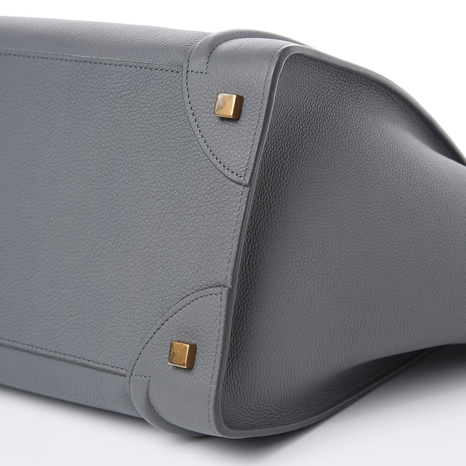 Celine Drummed Calfskin Mini Luggage Kohl 6 of 10