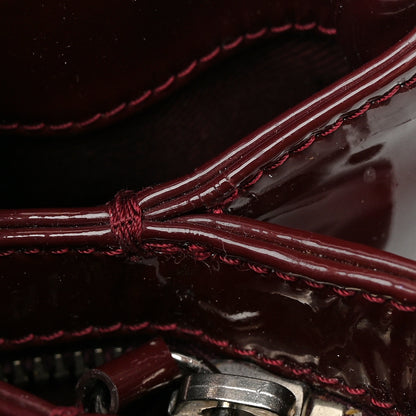 Chanel Patent Quilted Maxi Just Mademoiselle Bowling Bag Burgundy 19 of 24