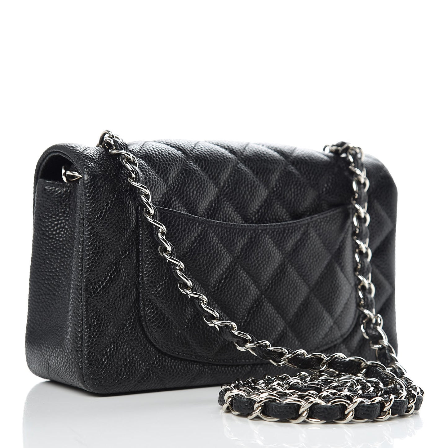 Caviar Quilted Mini Rectangular Flap Black
