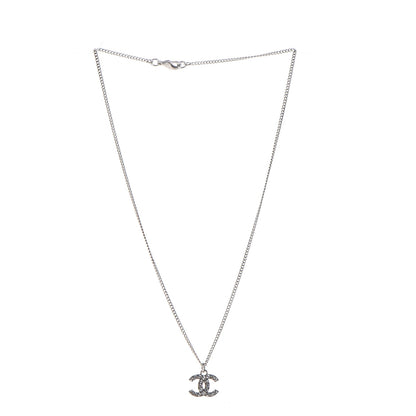 Chanel Crystal Timeless CC Necklace Silver 3 of 7