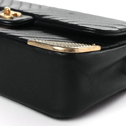 Chanel Calfskin Chevron Quilted Rock The Corner Flap Black 9 of 9