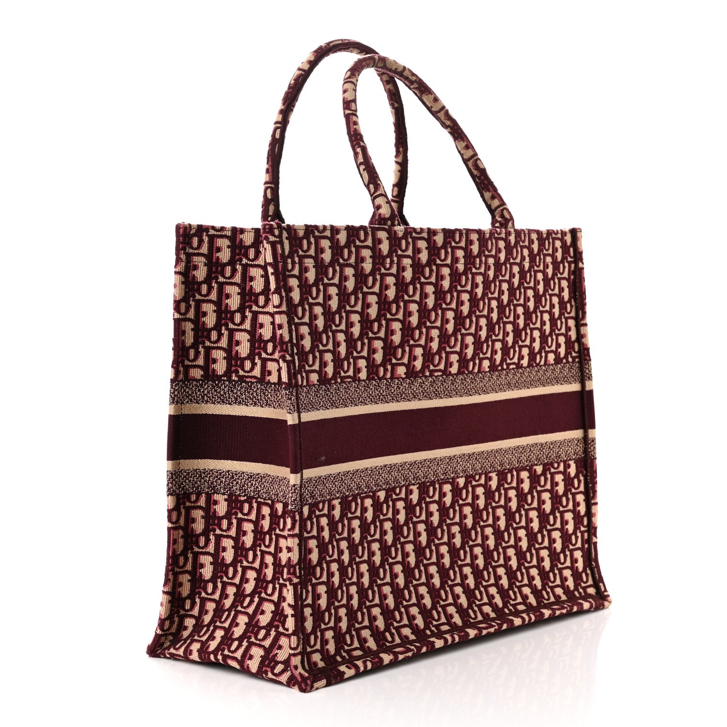 Christian Dior Oblique Large Book Tote Burgundy Multicolor 3 of 10