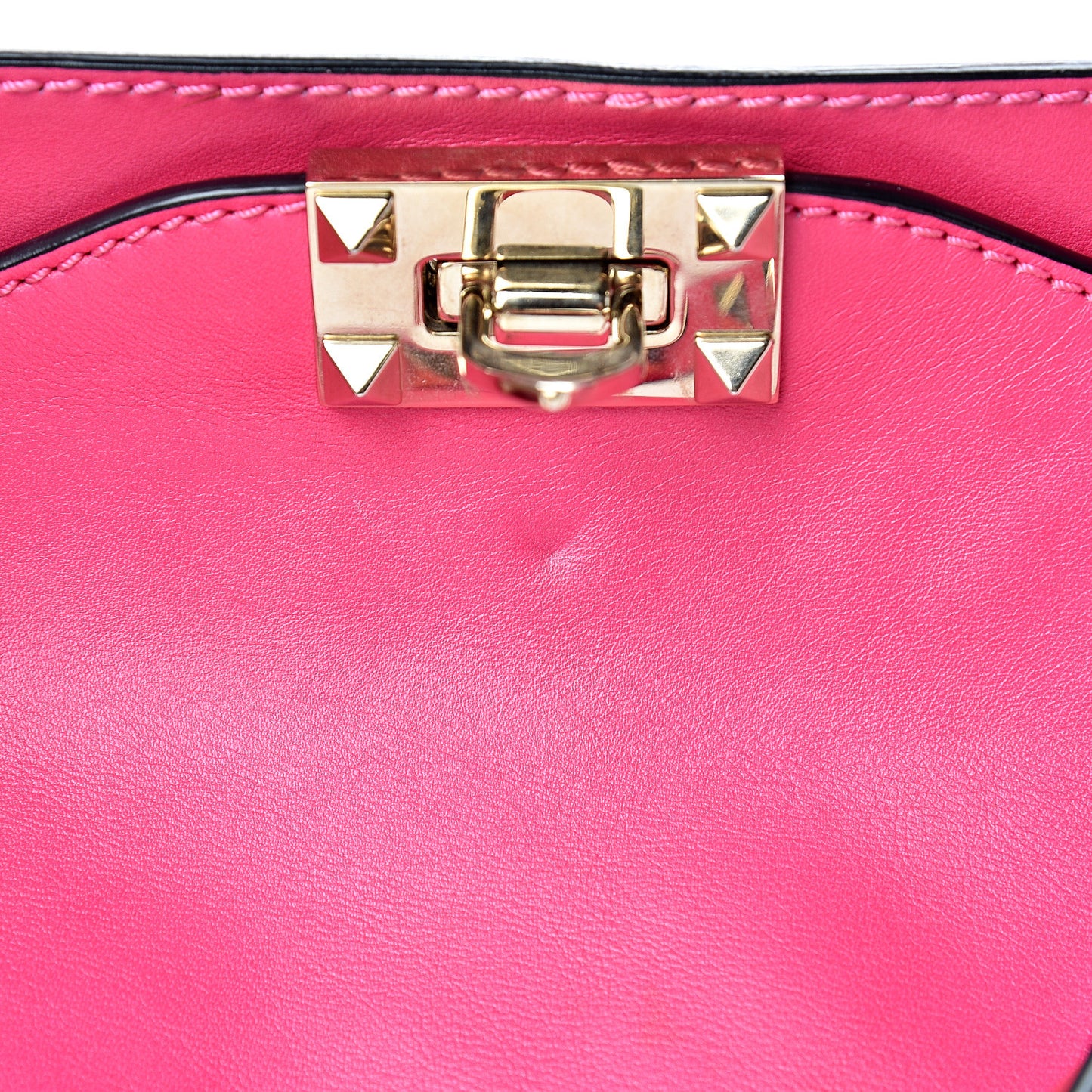 Vitello Medium Rockstud Tote Pop Fuxia