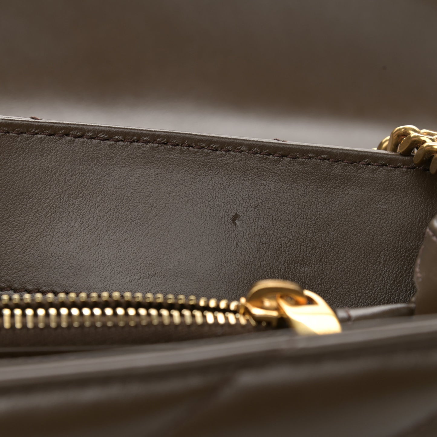 Calfskin Y Quilted Monogram Medium Loulou Chain Satchel Soil Brown