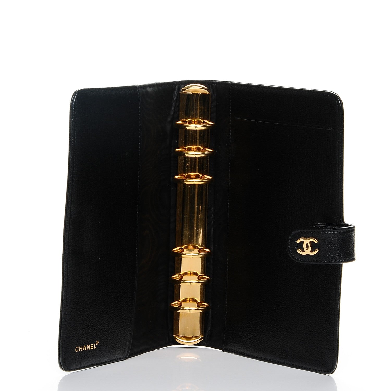 Chanel Goatskin Small Ring Agenda Planner Black 5 of 8